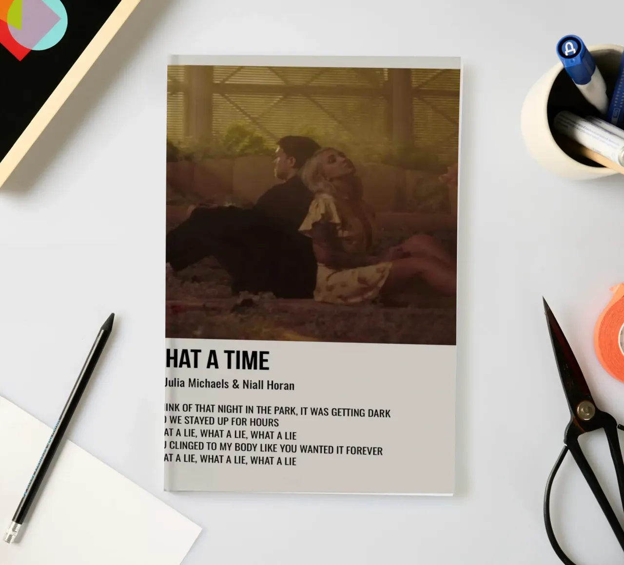WHAT A TIME by Julia Michaels and Niall Horan notitieboek van SoundStudio