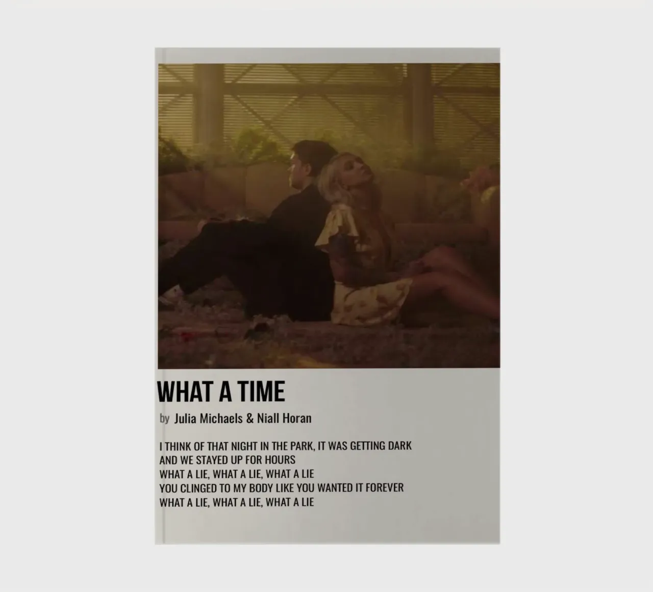 WHAT A TIME by Julia Michaels and Niall Horan notitieboek van SoundStudio