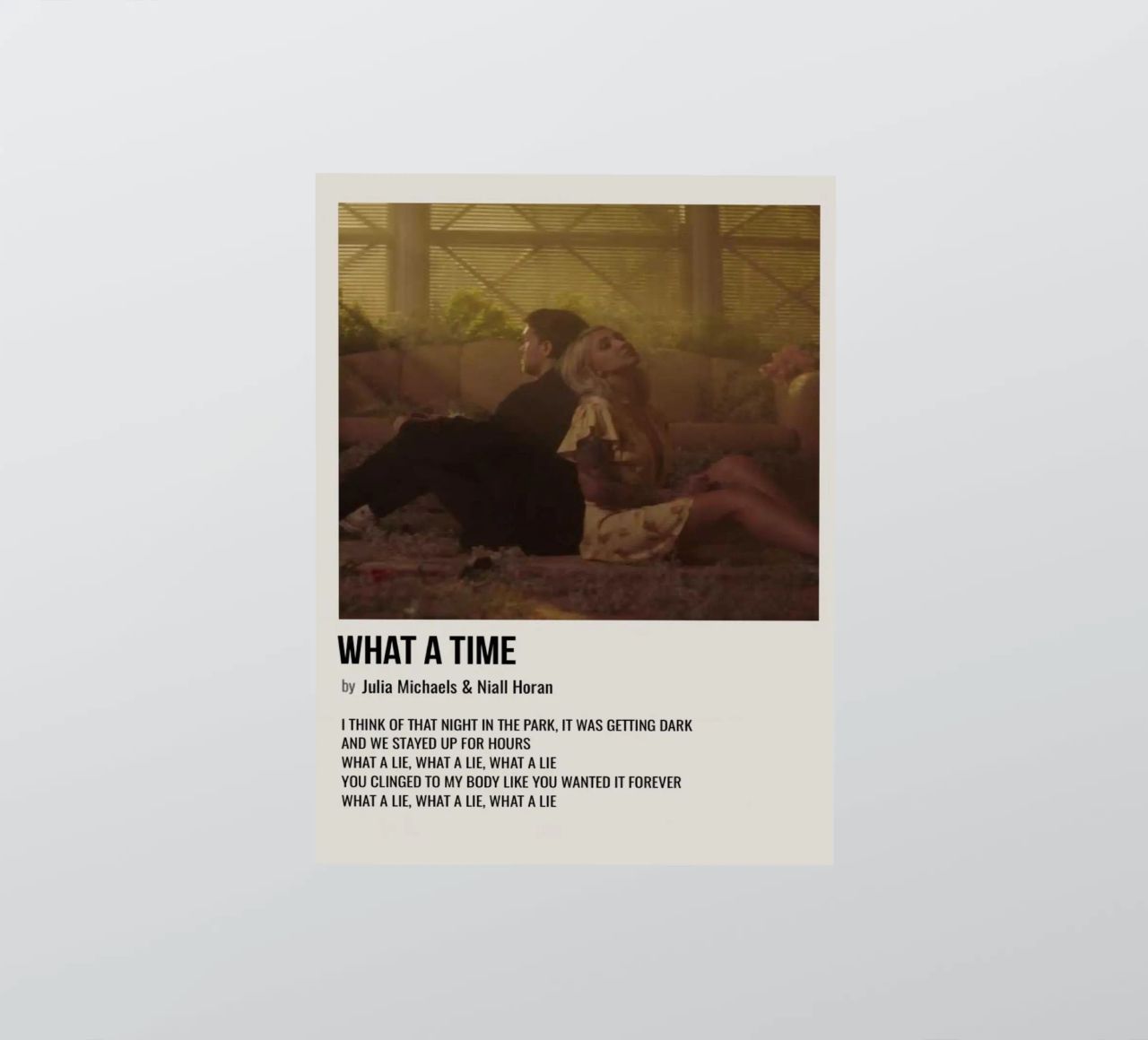 WHAT A TIME by Julia Michaels and Niall Horan adesivo da SoundStudio