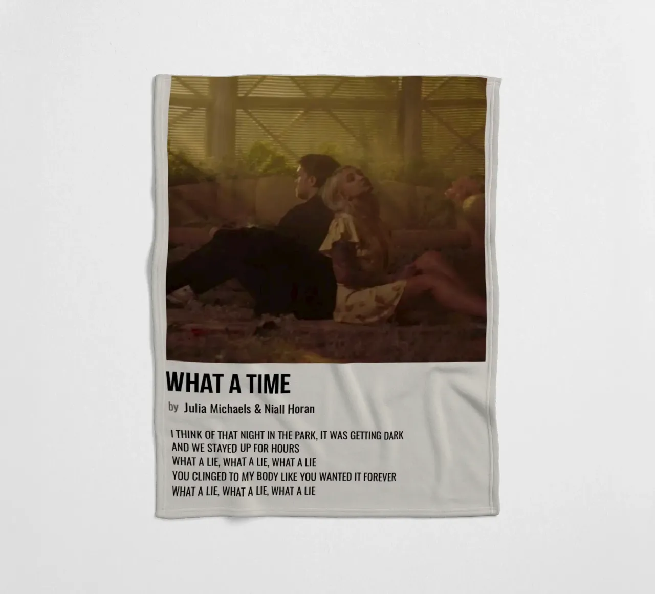 WHAT A TIME by Julia Michaels and Niall Horan fleece blanket by SoundStudio
