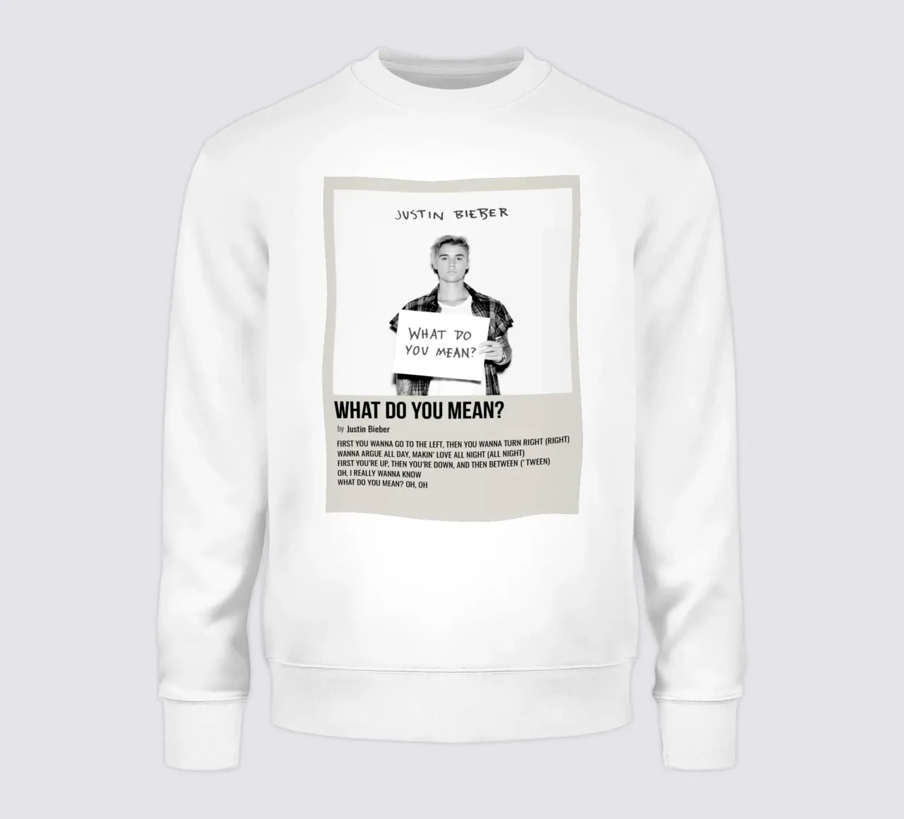 WHAT DO YOU MEAN by Justin Bieber felpa da SoundStudio