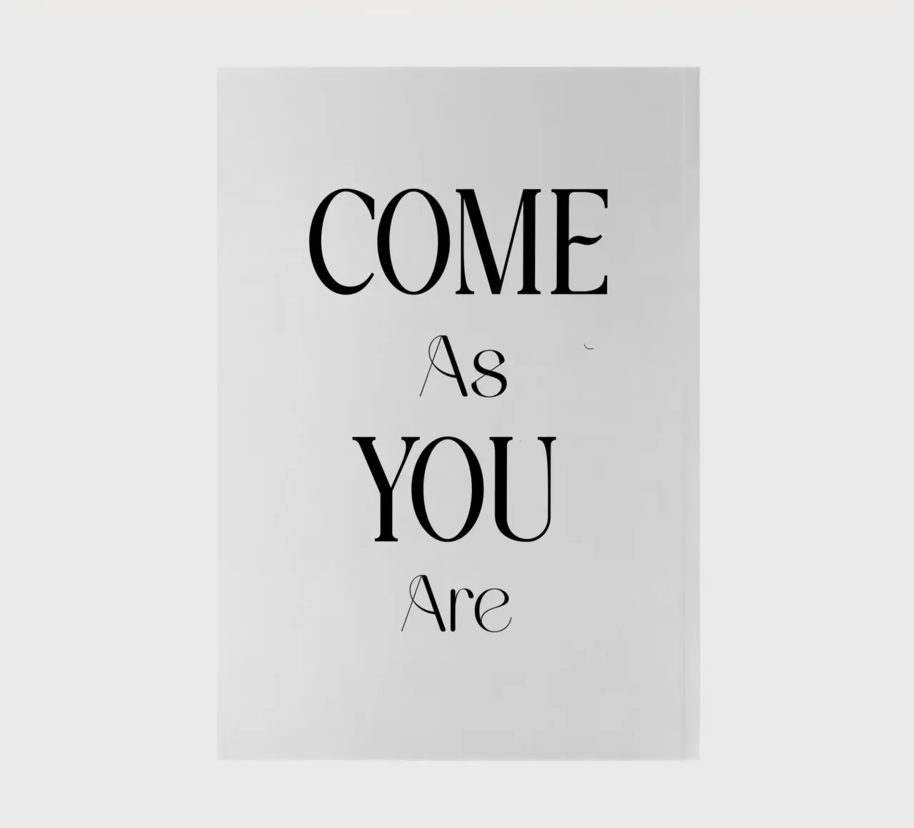 Come As You Are Minimalist typography notebook by YV TYPOGRAPHY