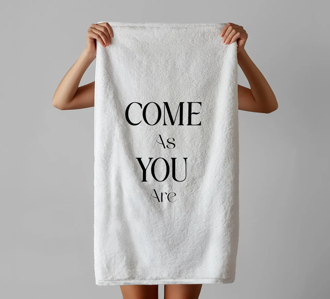 Come As You Are Minimalist typography towel by YV TYPOGRAPHY