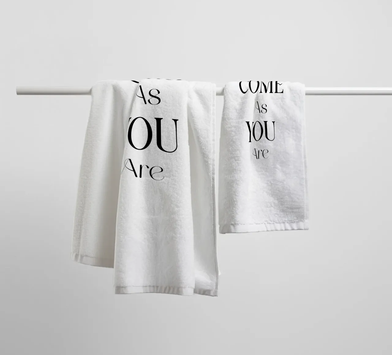 Come As You Are Minimalist typography towel by YV TYPOGRAPHY