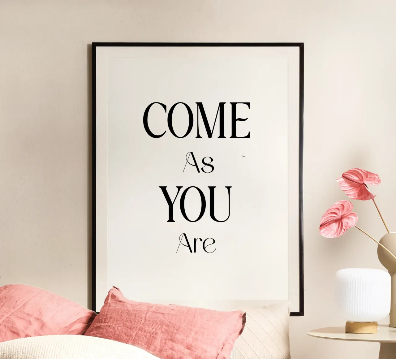 Komm wie du bist Minimalistische Typografie Hahnemühle von YV TYPOGRAPHY