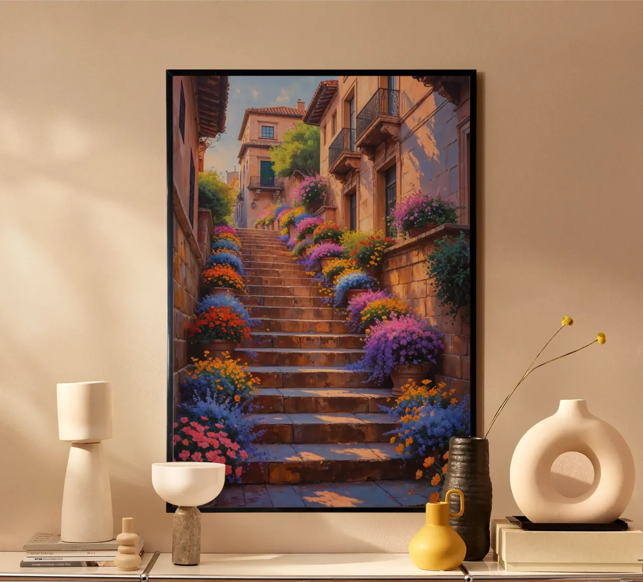 Lush floral path on the Spanish Steps poster da AlbertKlee