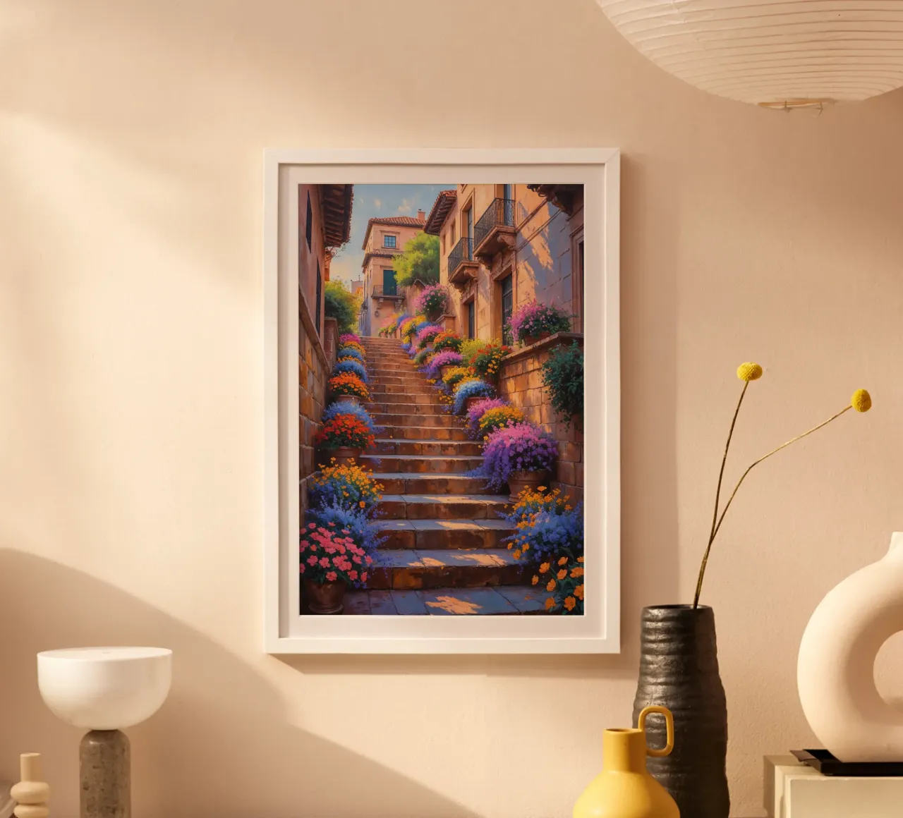 Lush floral path on the Spanish Steps poster da AlbertKlee