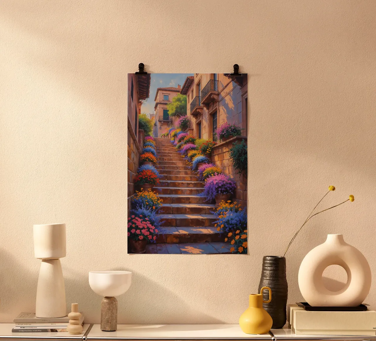 Lush floral path on the Spanish Steps poster da AlbertKlee