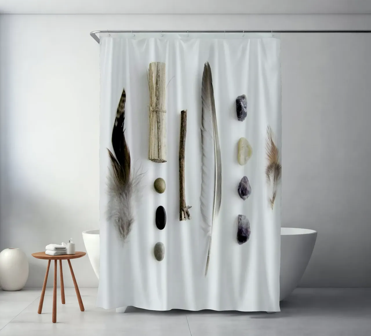 Tribe shower curtain by Miles of Light