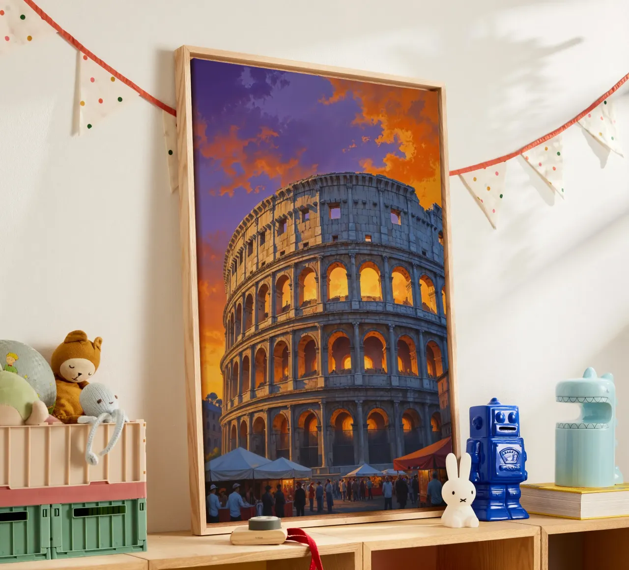 Sunset Majesty – The Colosseum in Vibrant Light tela da AlbertKlee