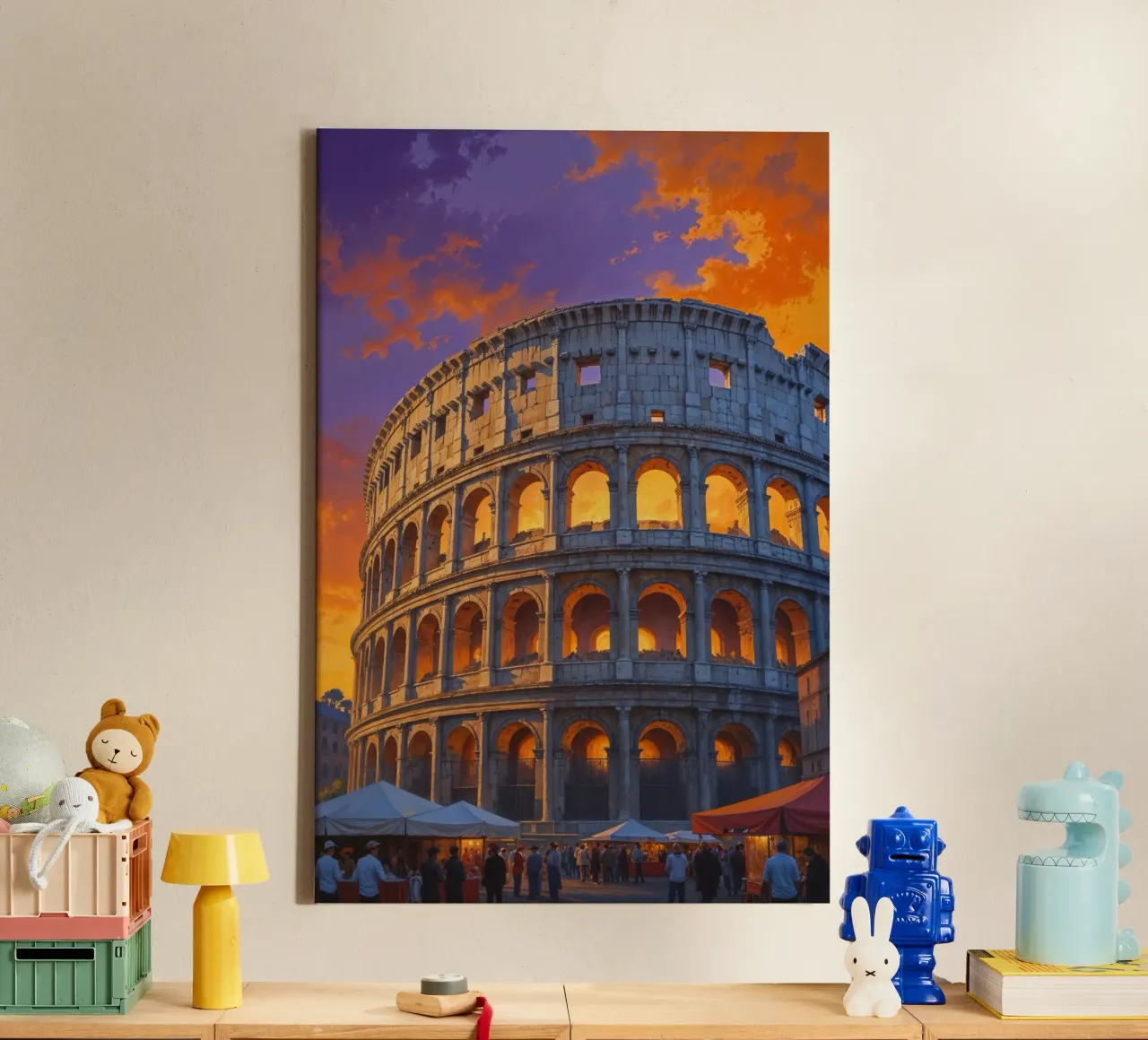 Sunset Majesty – The Colosseum in Vibrant Light tela da AlbertKlee