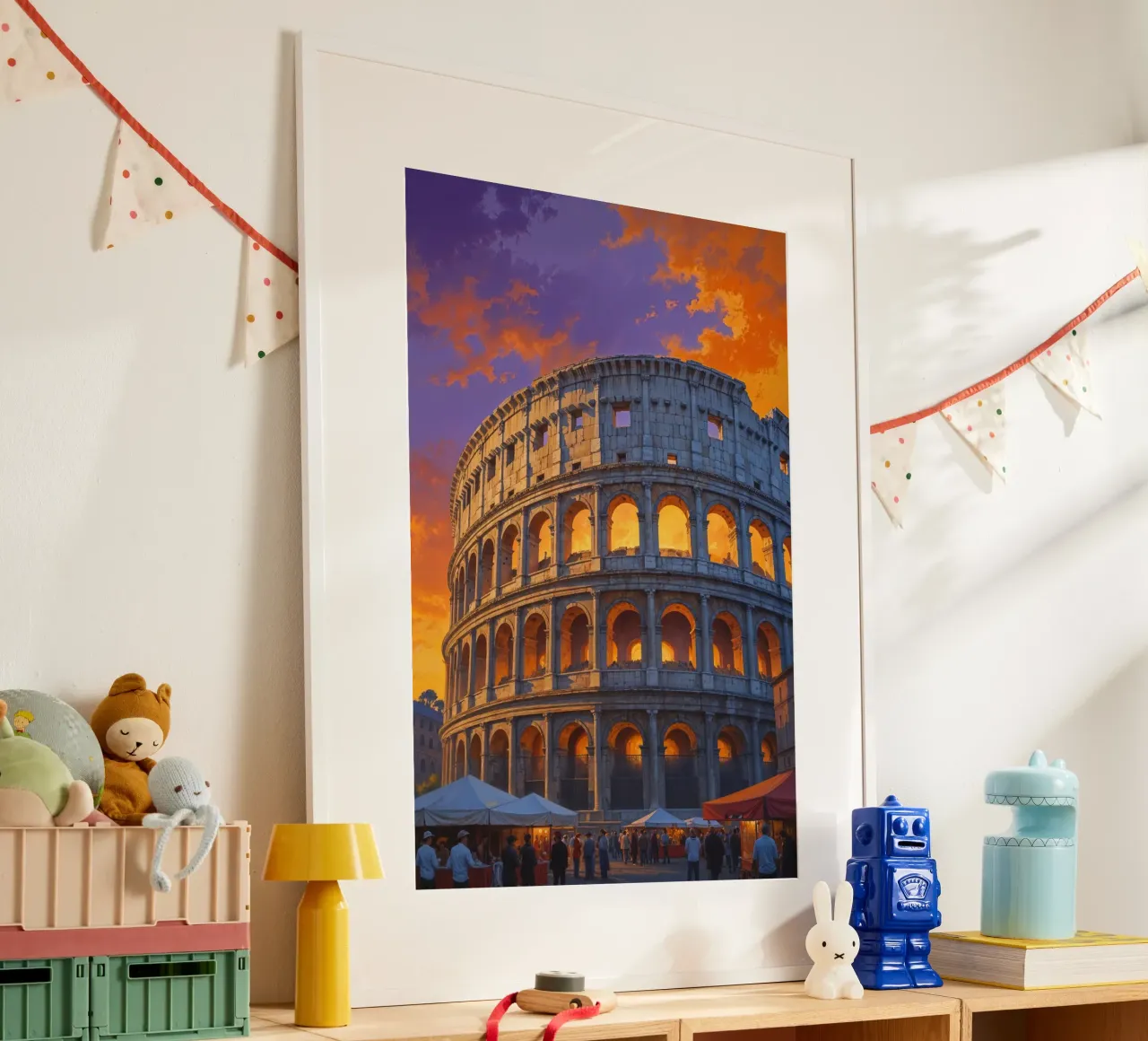 Sunset Majesty – The Colosseum in Vibrant Light carta hahnemühle da AlbertKlee