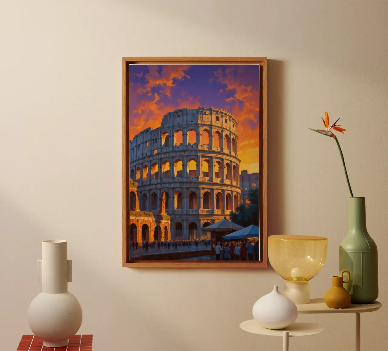 Glowing Ruins – The Colosseum at Twilight tela con Cornice a cassetta da AlbertKlee