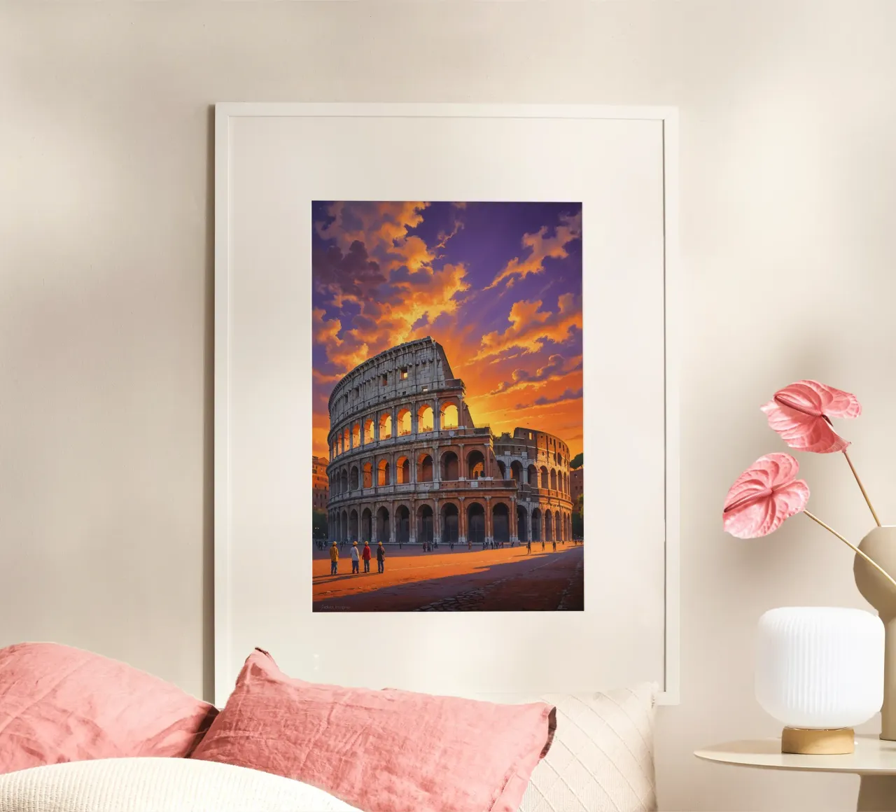 Golden Arches – The Colosseum at Sunset Glow poster da AlbertKlee