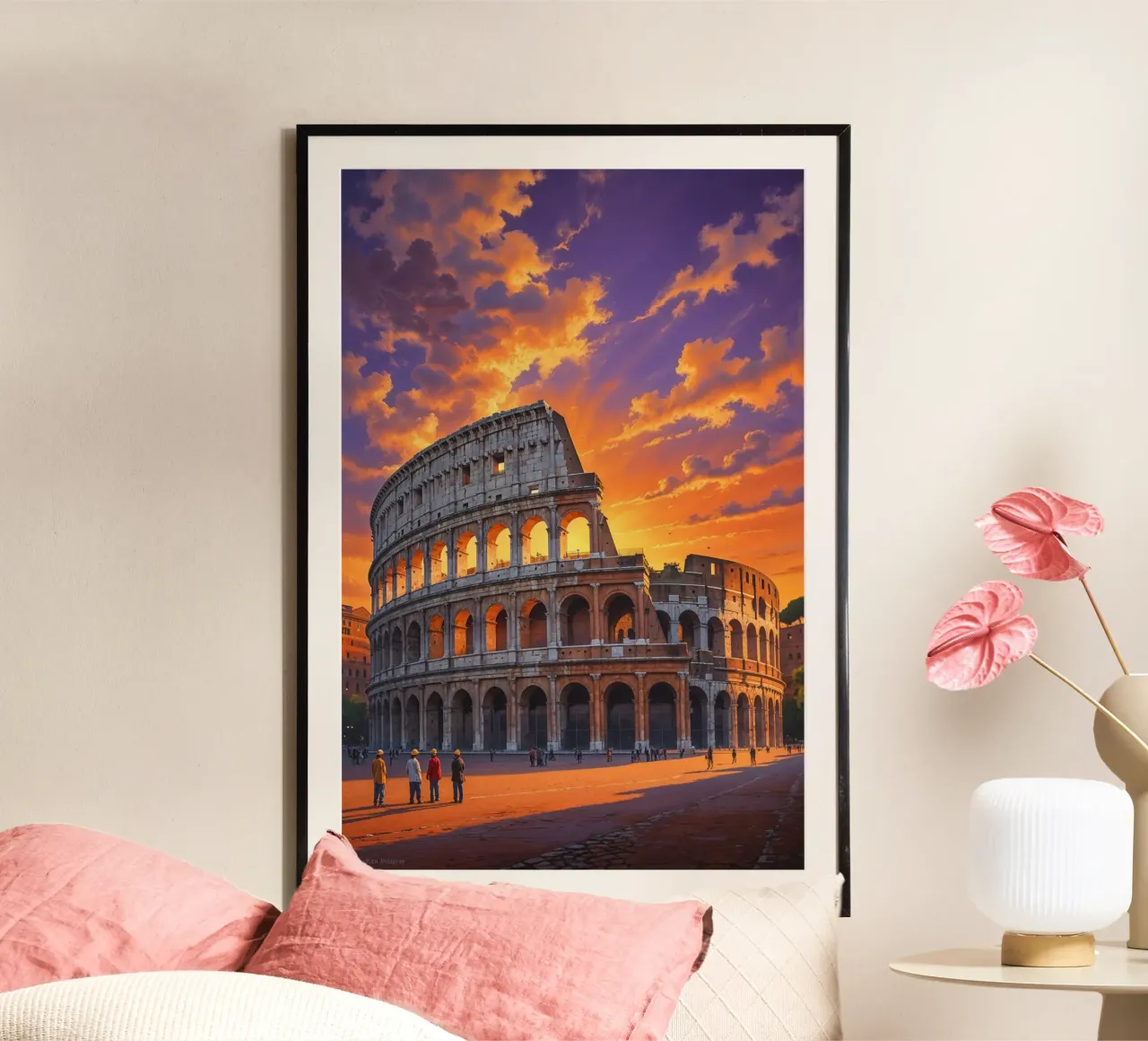 Golden Arches – The Colosseum at Sunset Glow poster da AlbertKlee