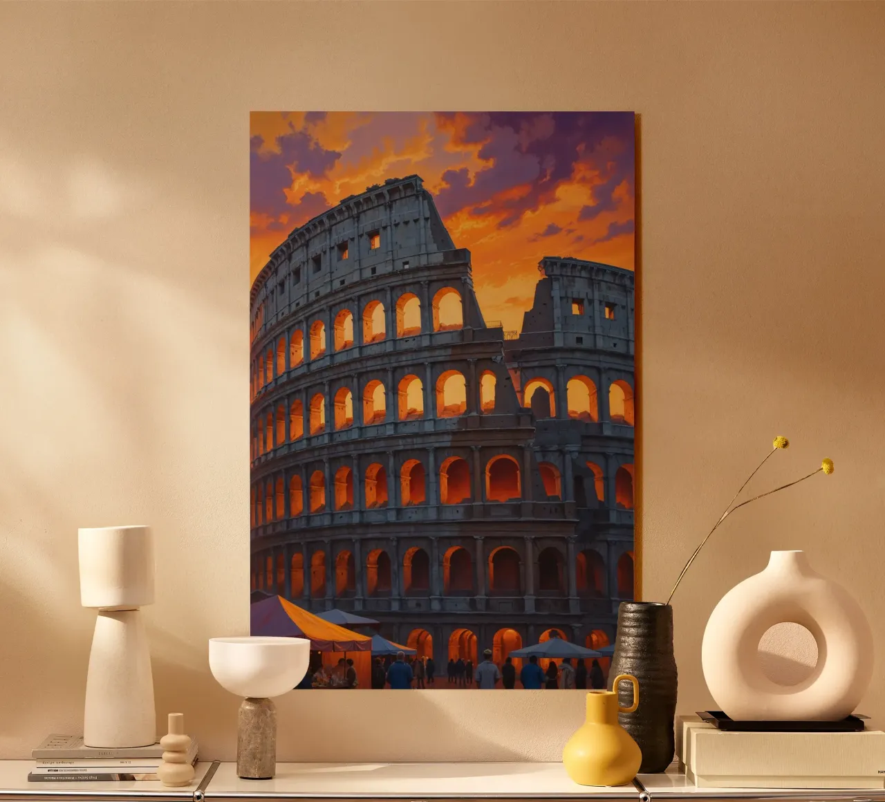 Timeless Sunset – The Colosseum in Golden Light plexiglass da AlbertKlee