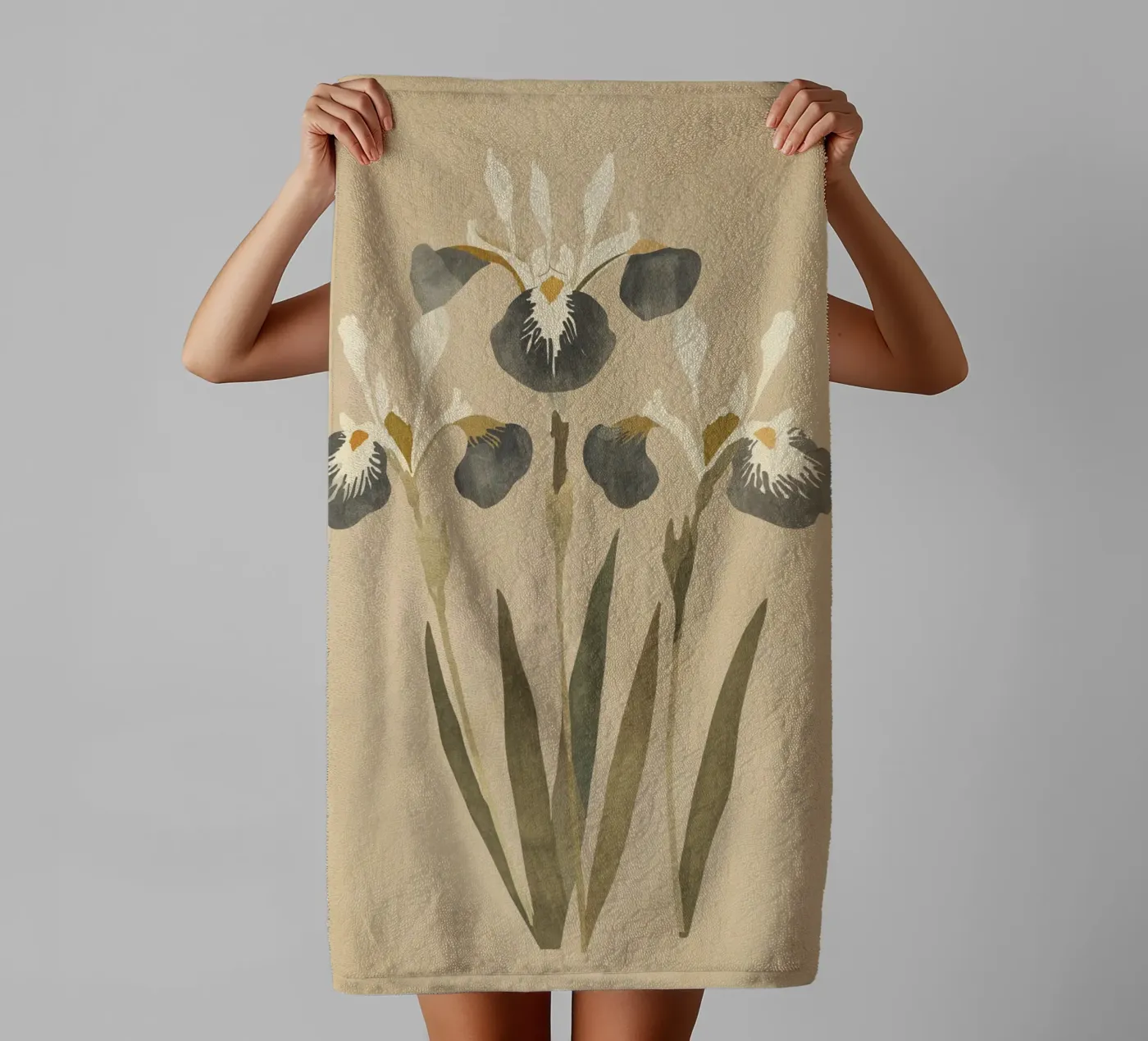 Irises 2 towel by ThingDesign