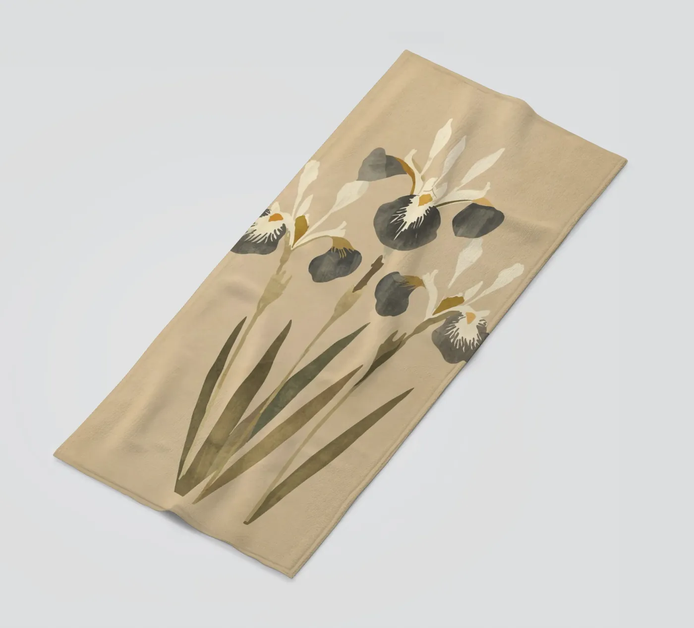 Irises 2 beach towel by ThingDesign