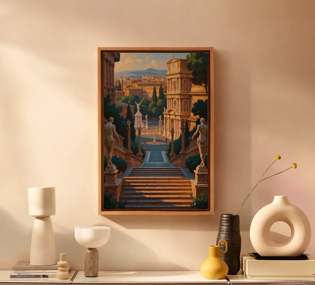 A Renaissance View of Rome's Capitoline Hill tela con Cornice a cassetta da AlbertKlee
