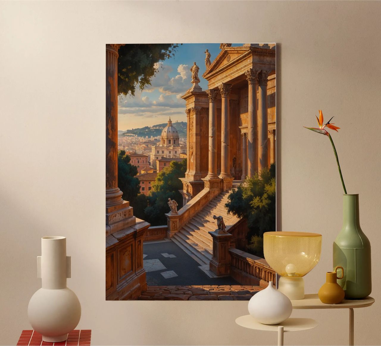 Classical View from a Roman Piazza canvas by AlbertKlee