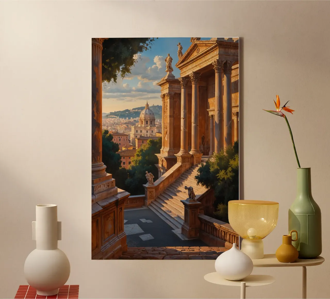 Classical View from a Roman Piazza tela da AlbertKlee