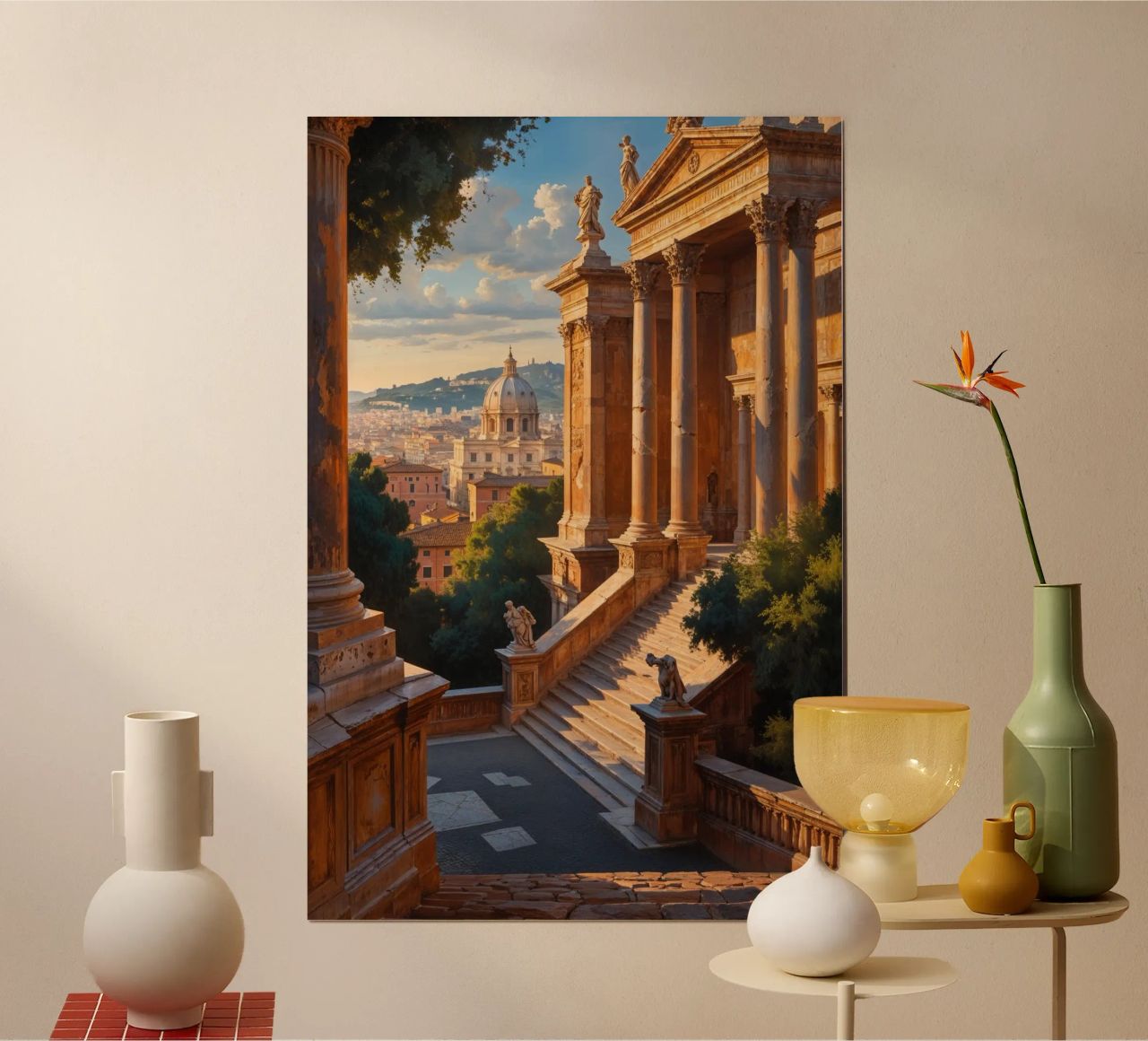 Classical View from a Roman Piazza poster by AlbertKlee