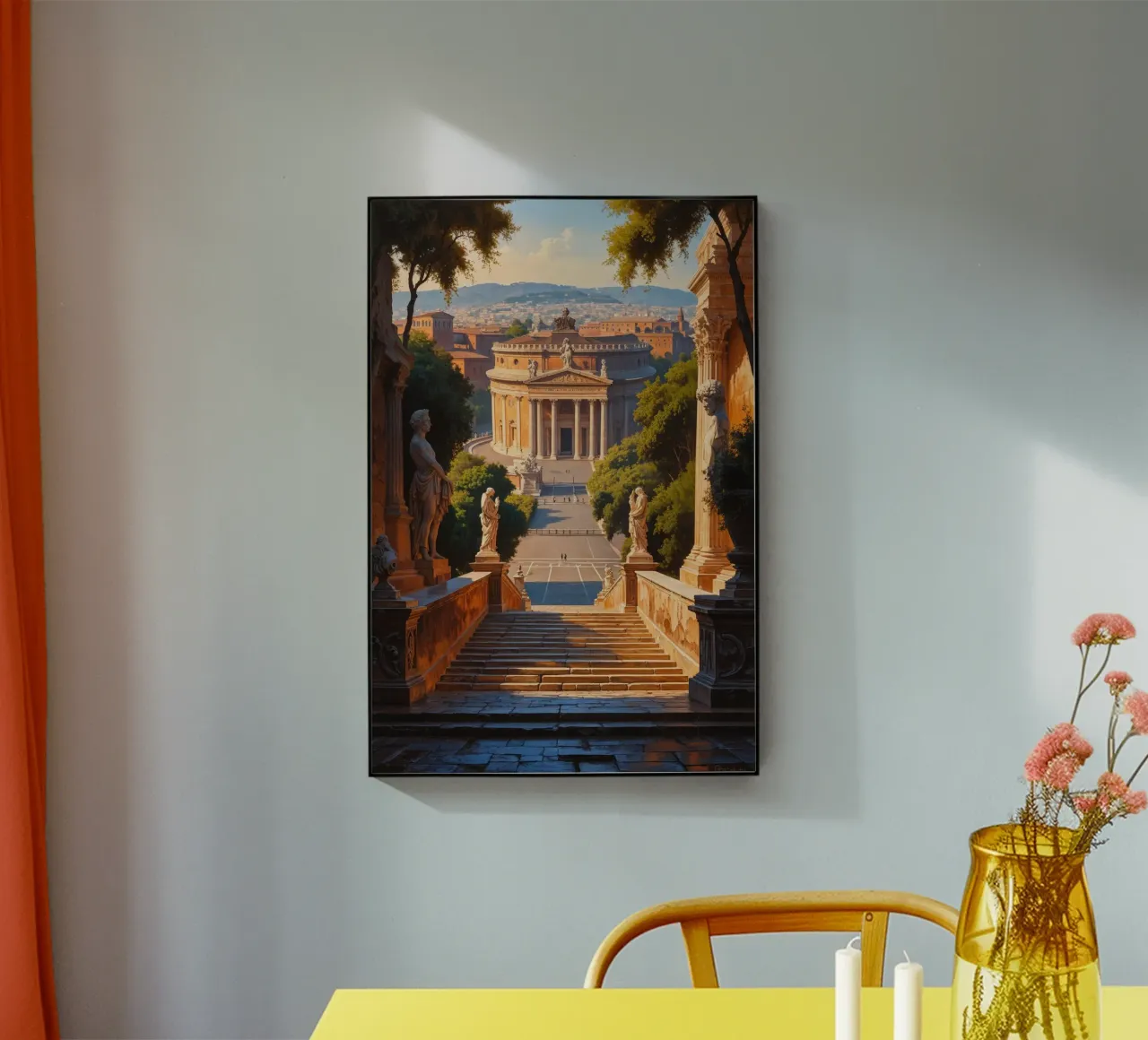 Golden Light on a Renaissance Piazza acrylic glass by AlbertKlee