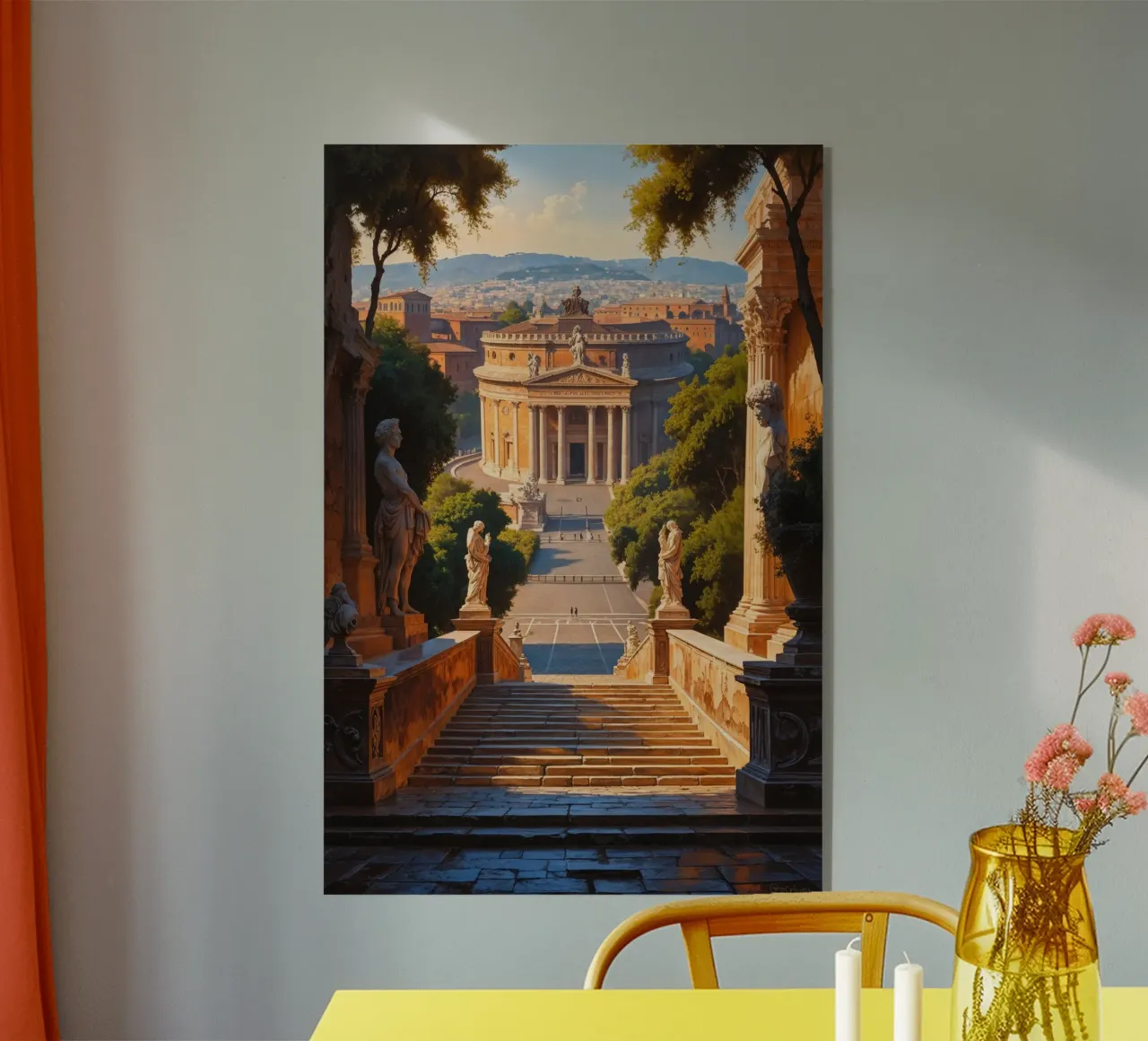 Golden Light on a Renaissance Piazza acrylic glass by AlbertKlee