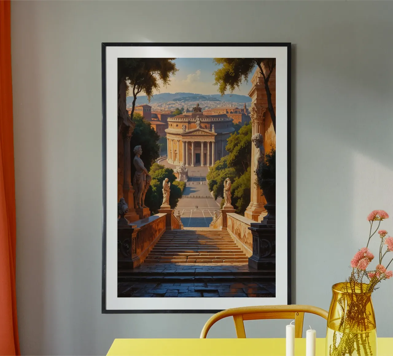 Golden Light on a Renaissance Piazza poster by AlbertKlee