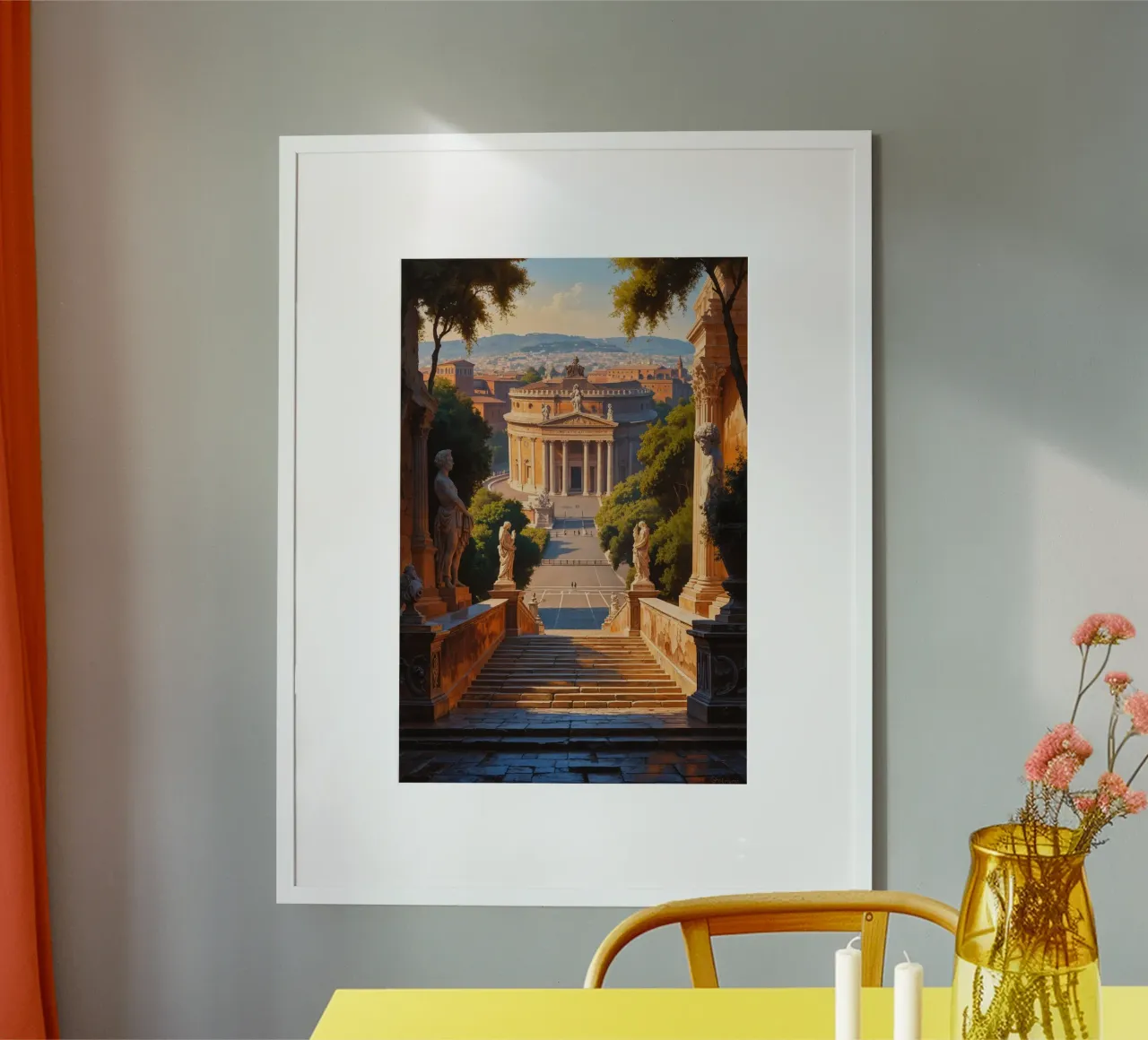 Golden Light on a Renaissance Piazza carta hahnemühle da AlbertKlee