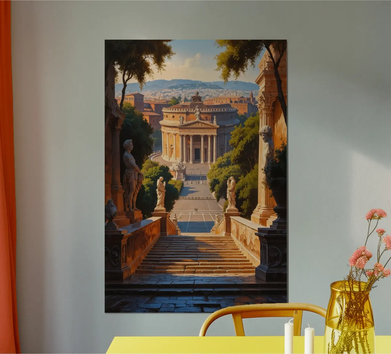 Golden Light on a Renaissance Piazza poster by AlbertKlee
