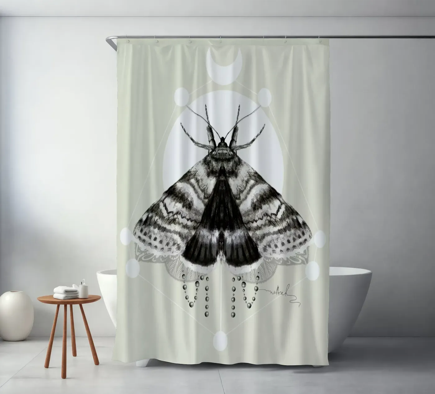 Moth shower curtain by Nettsch