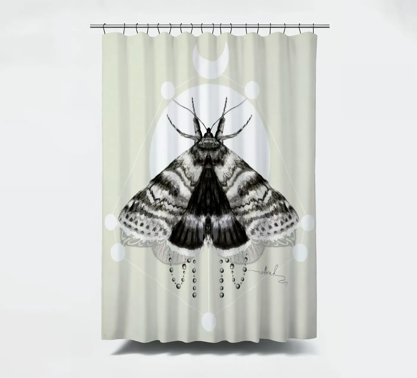 Moth shower curtain by Nettsch
