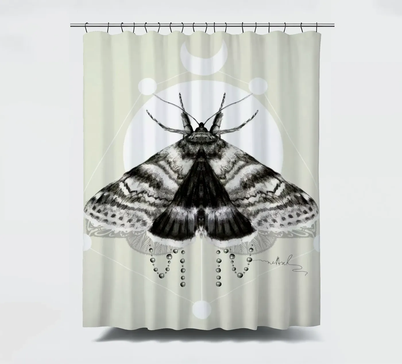Moth shower curtain by Nettsch