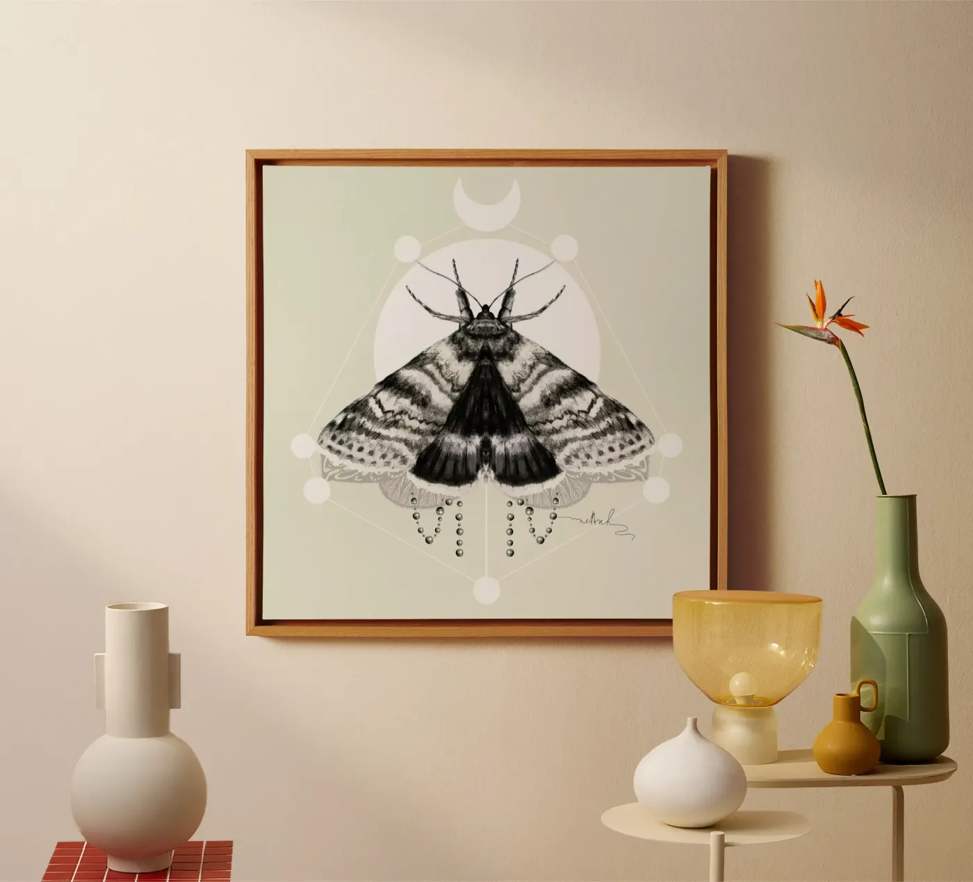 Moth canvas van Nettsch