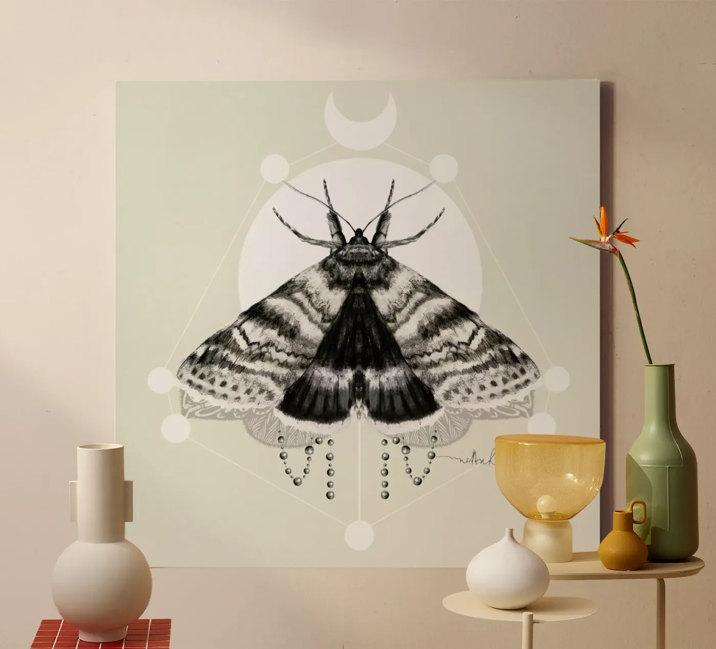 Moth canvas van Nettsch