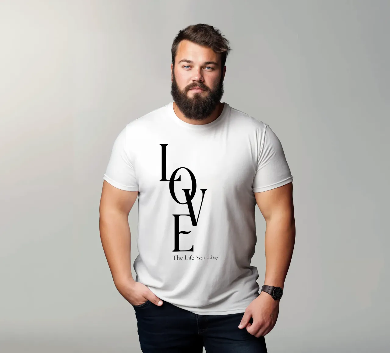 Amore per la vita che vivi Tipografia moderna t-shirt da YV TYPOGRAPHY