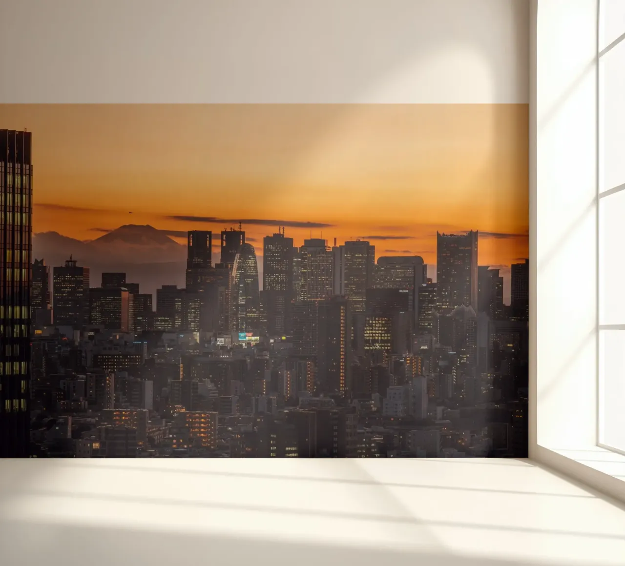 Tokio Mt. Fuji Puesta de sol, Japón papel para pared de Marcel Bisig