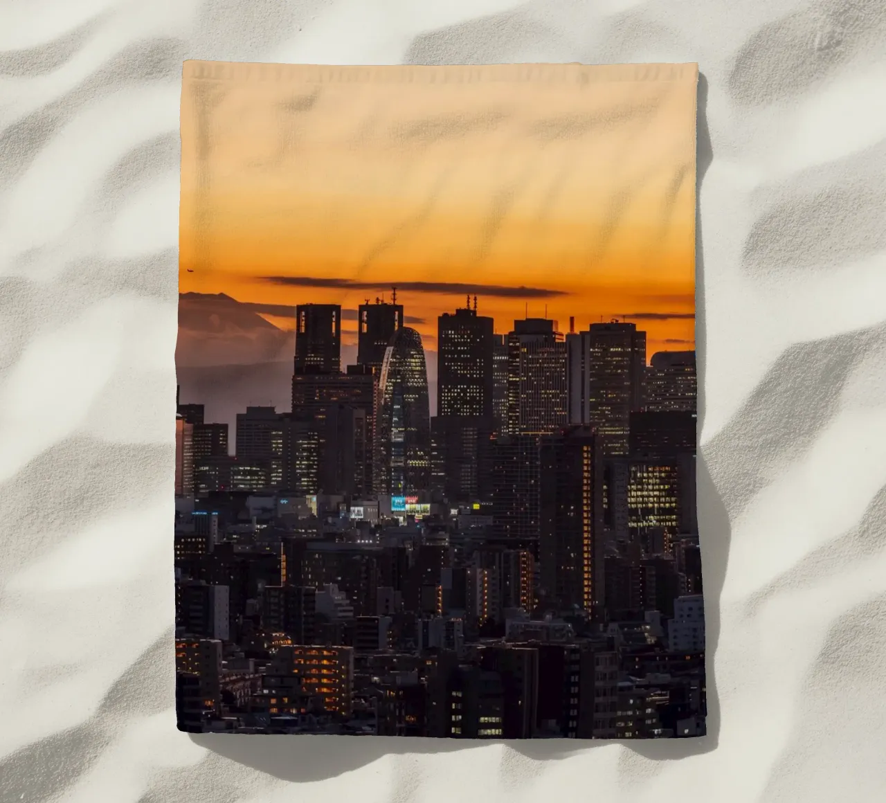 Tokyo Mt. Tramonto del Fuji, Giappone telo mare da Marcel Bisig