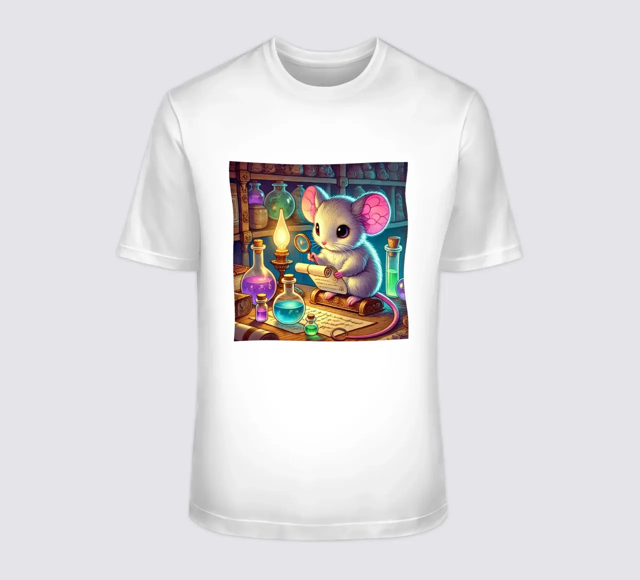 The Curious Mouse Scientist t-shirt by FluffyToons