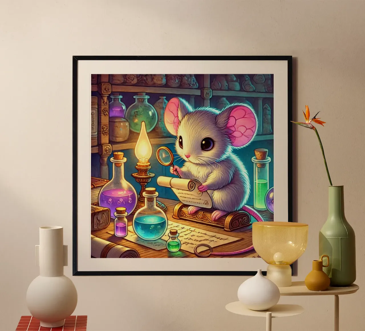 The Curious Mouse Scientist hahnemühle by FluffyToons