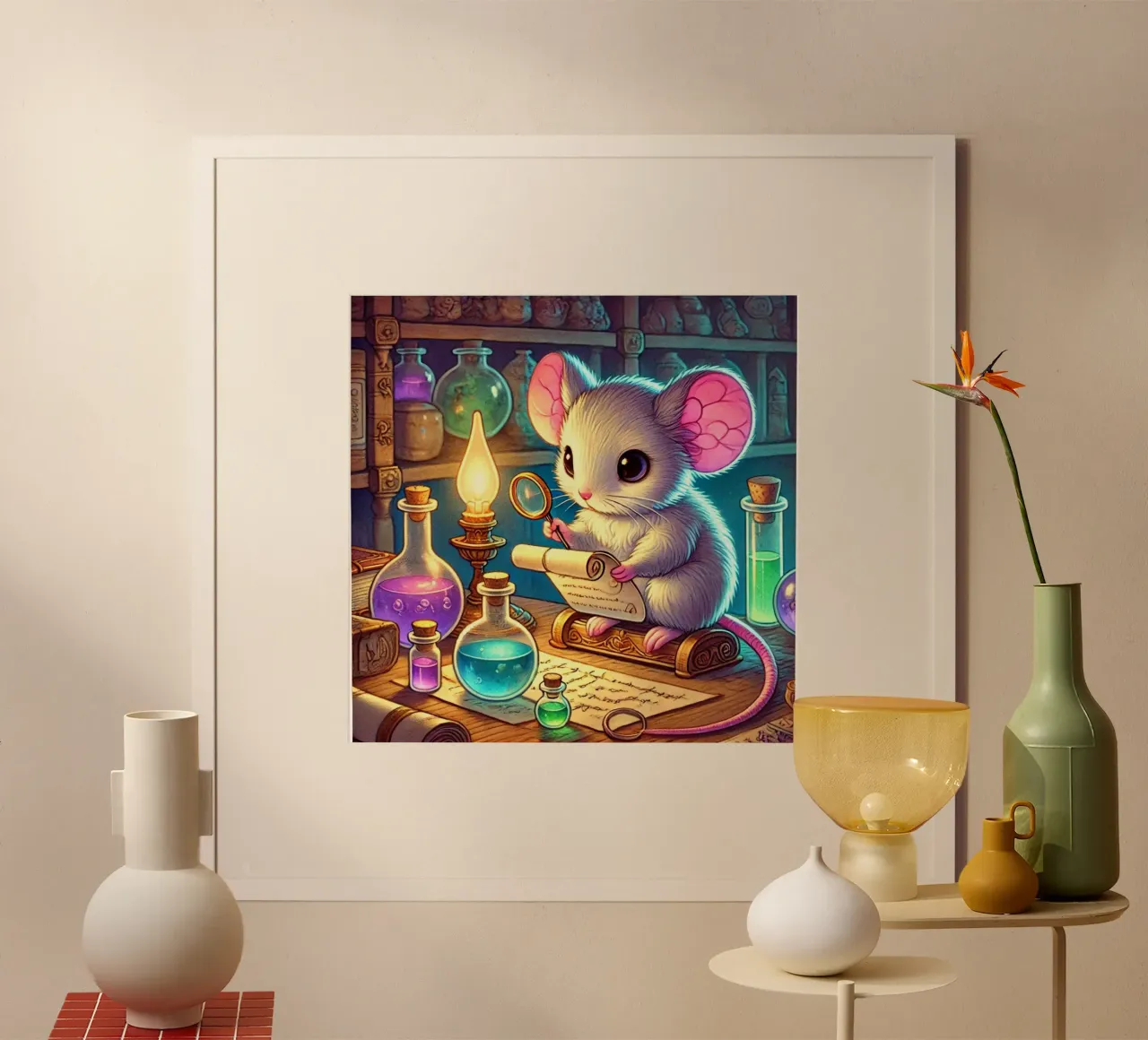 The Curious Mouse Scientist hahnemühle by FluffyToons