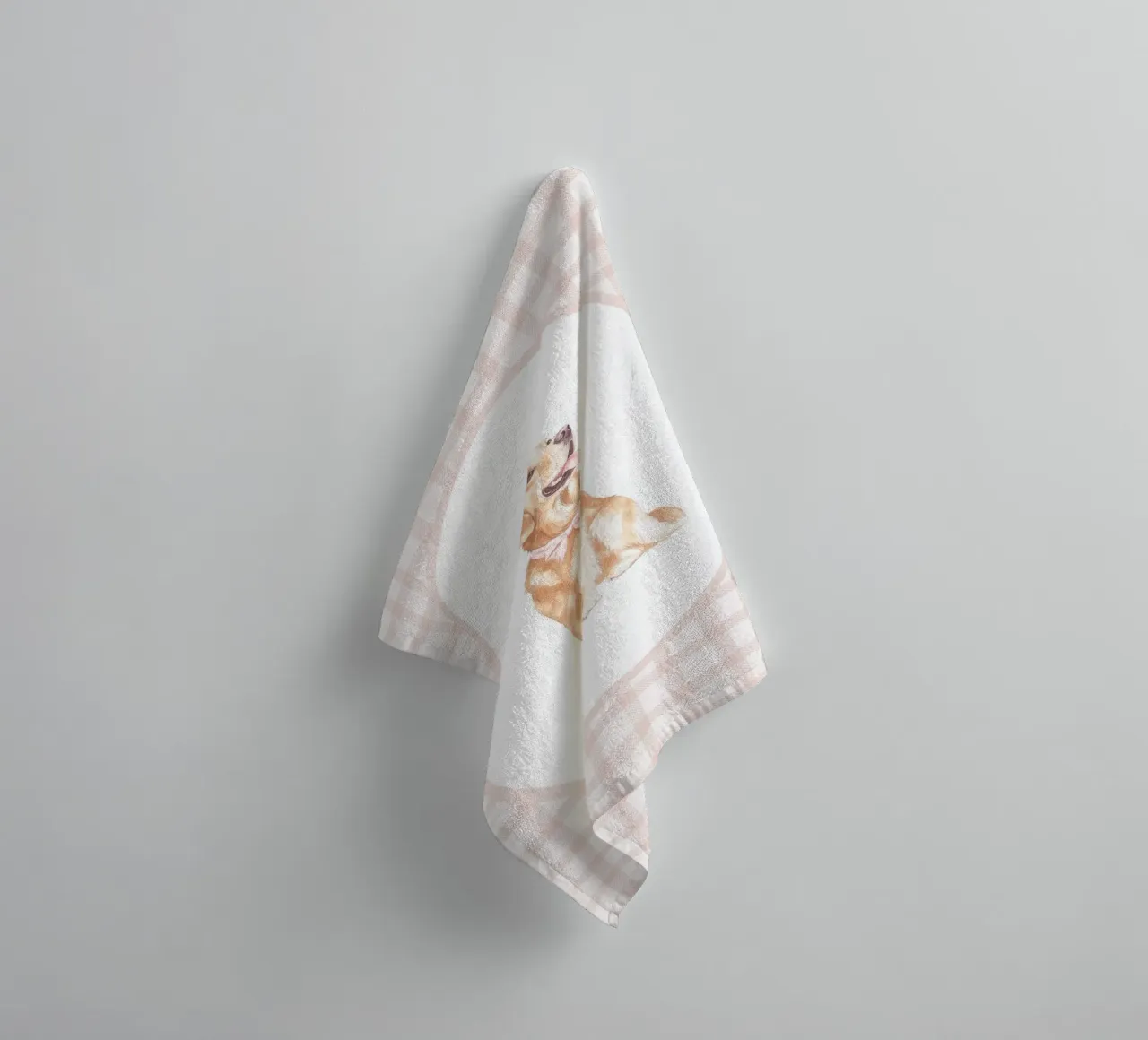 Golden Retriever con fiocco rosa asciugamano da bagno da Jungle Joy Art