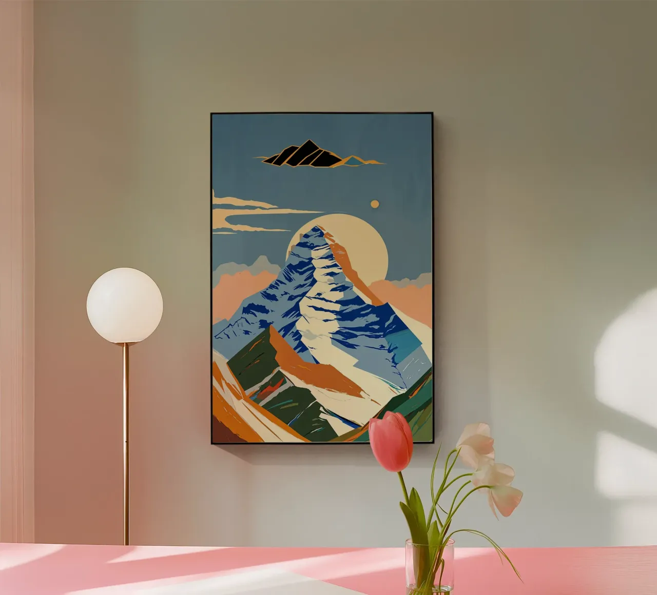 Abstract Everest with Sunlit Summit plexiglass da AlbertKlee