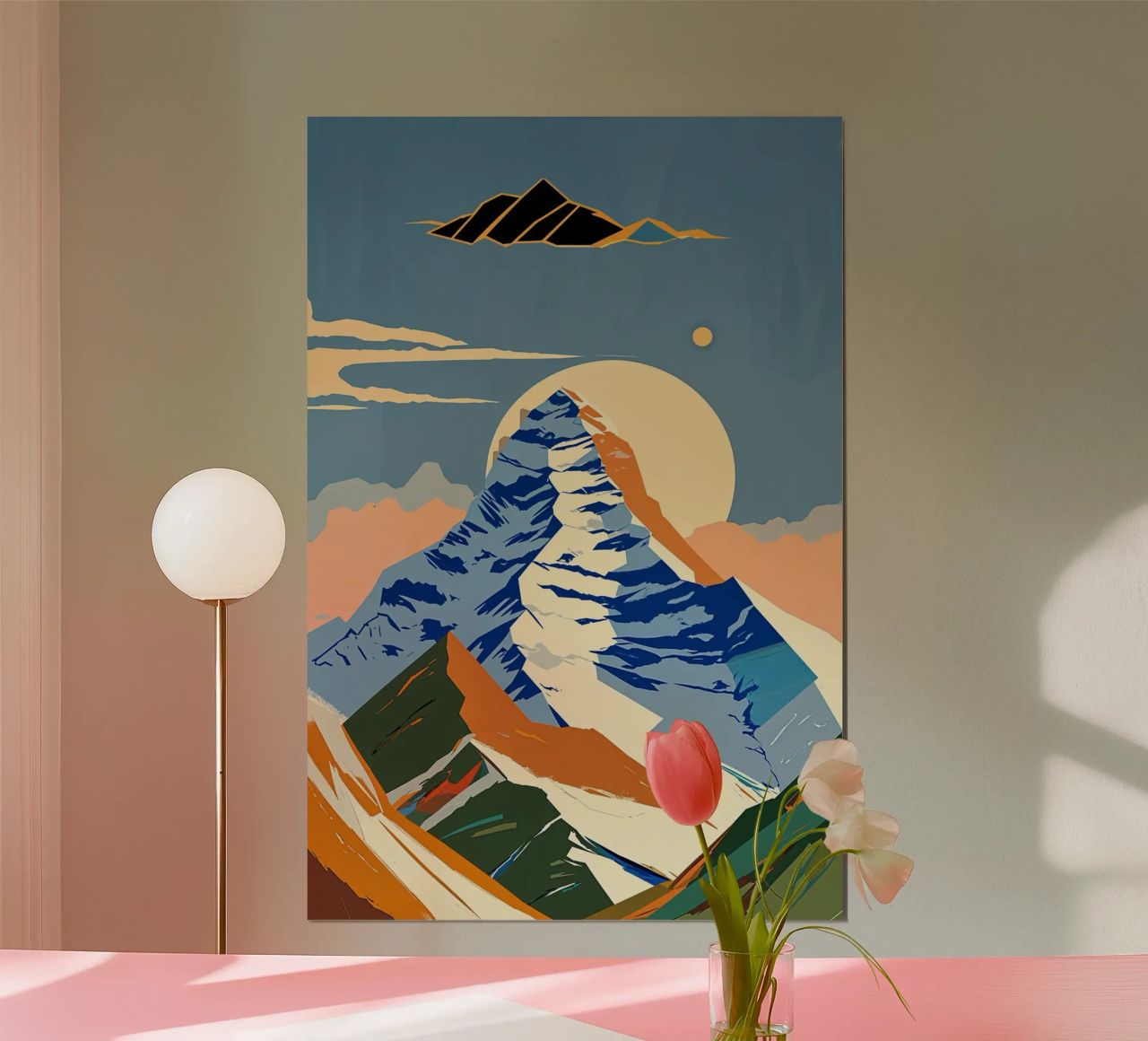 Abstract Everest with Sunlit Summit Poster von AlbertKlee