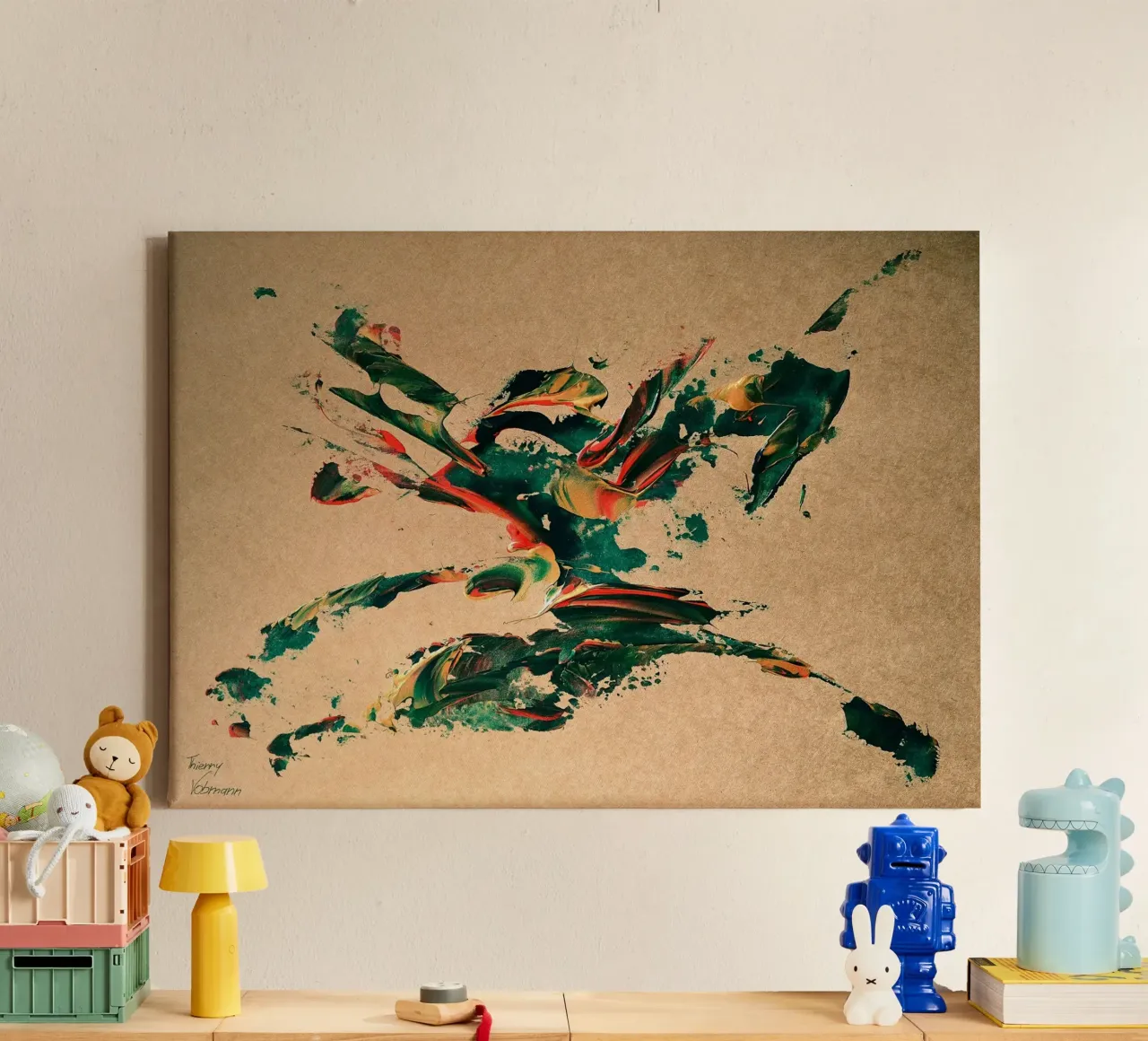 NATURAL STYLE 26 canvas met Baklijst van Thierry Vobmann Abstract painting