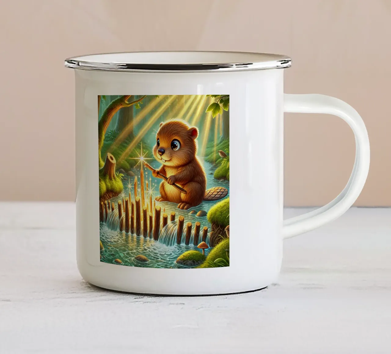 Il castoro ingegnoso tazza in smalto da FluffyToons