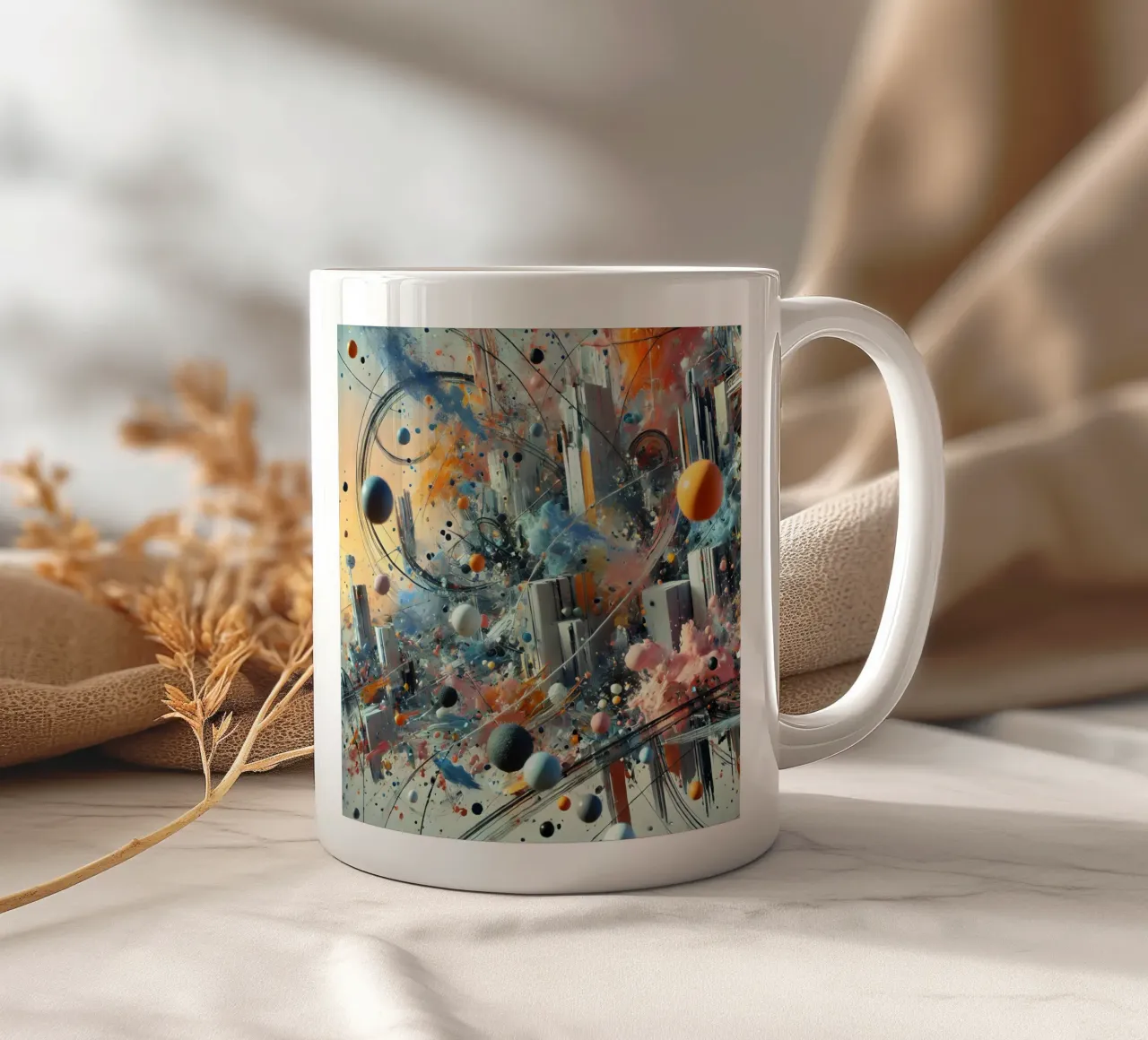 action splash abstract mug en céramique de abstrakt