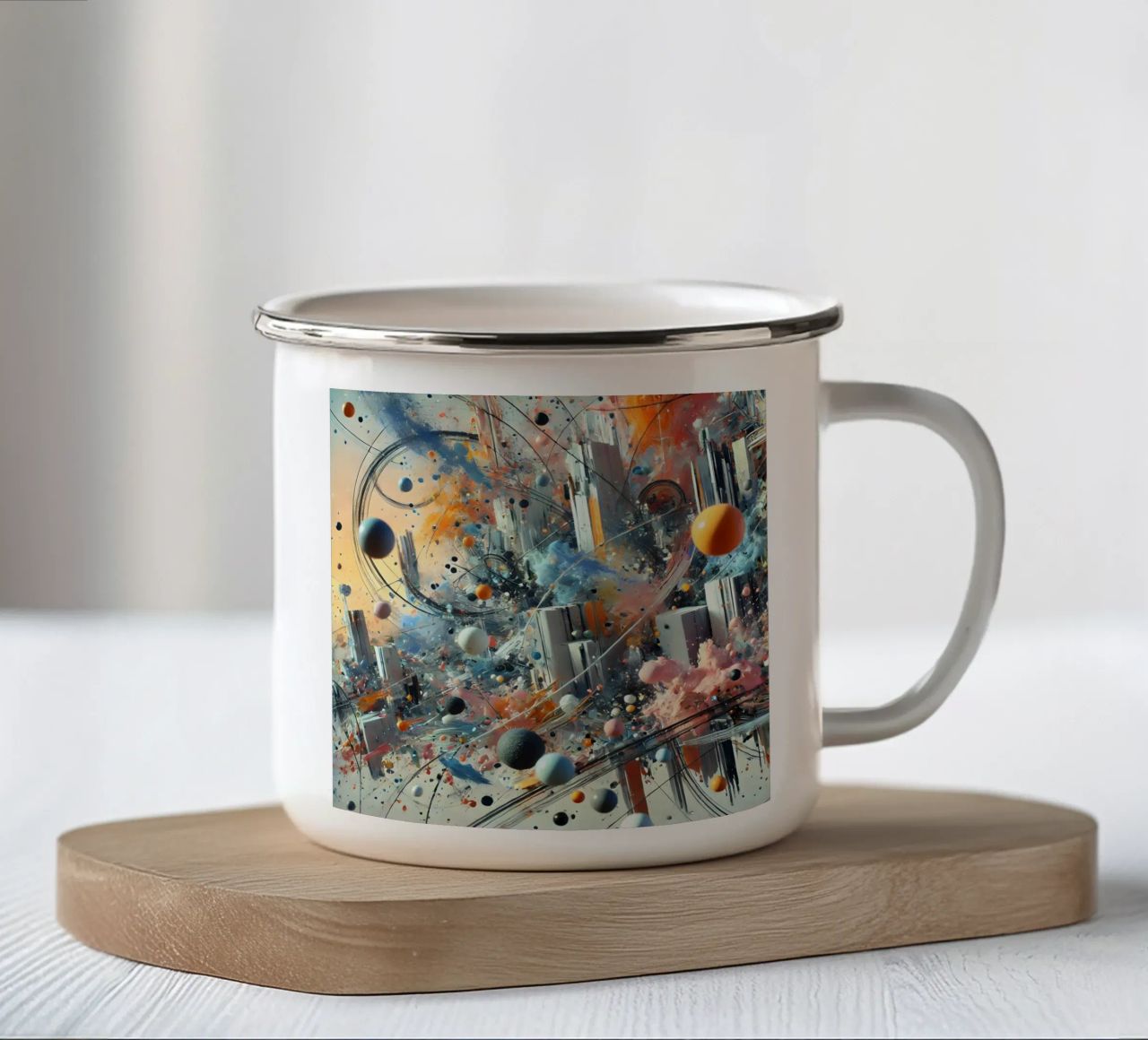 action splash abstract tazza in smalto da abstrakt