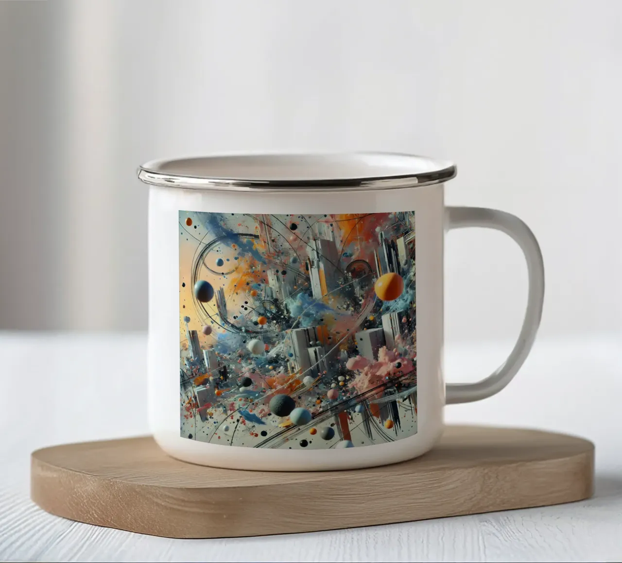 action splash abstract mug en émail de abstrakt
